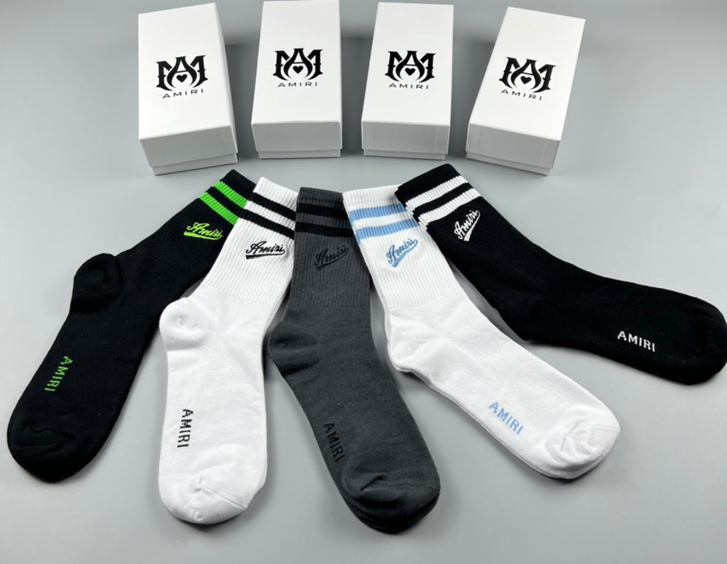 Amiri Cotton Crew Socks - 5-Pair Pack