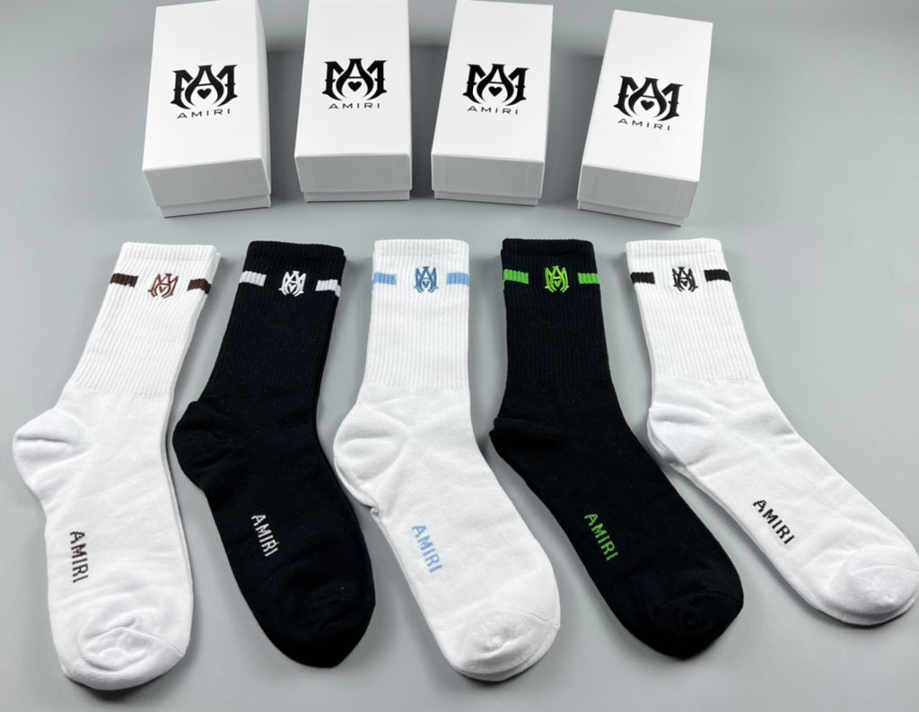 Amiri Cotton Crew Socks - 5-Pair Pack