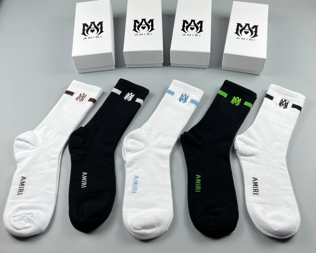 Amiri Cotton Crew Socks - 5-Pair Pack