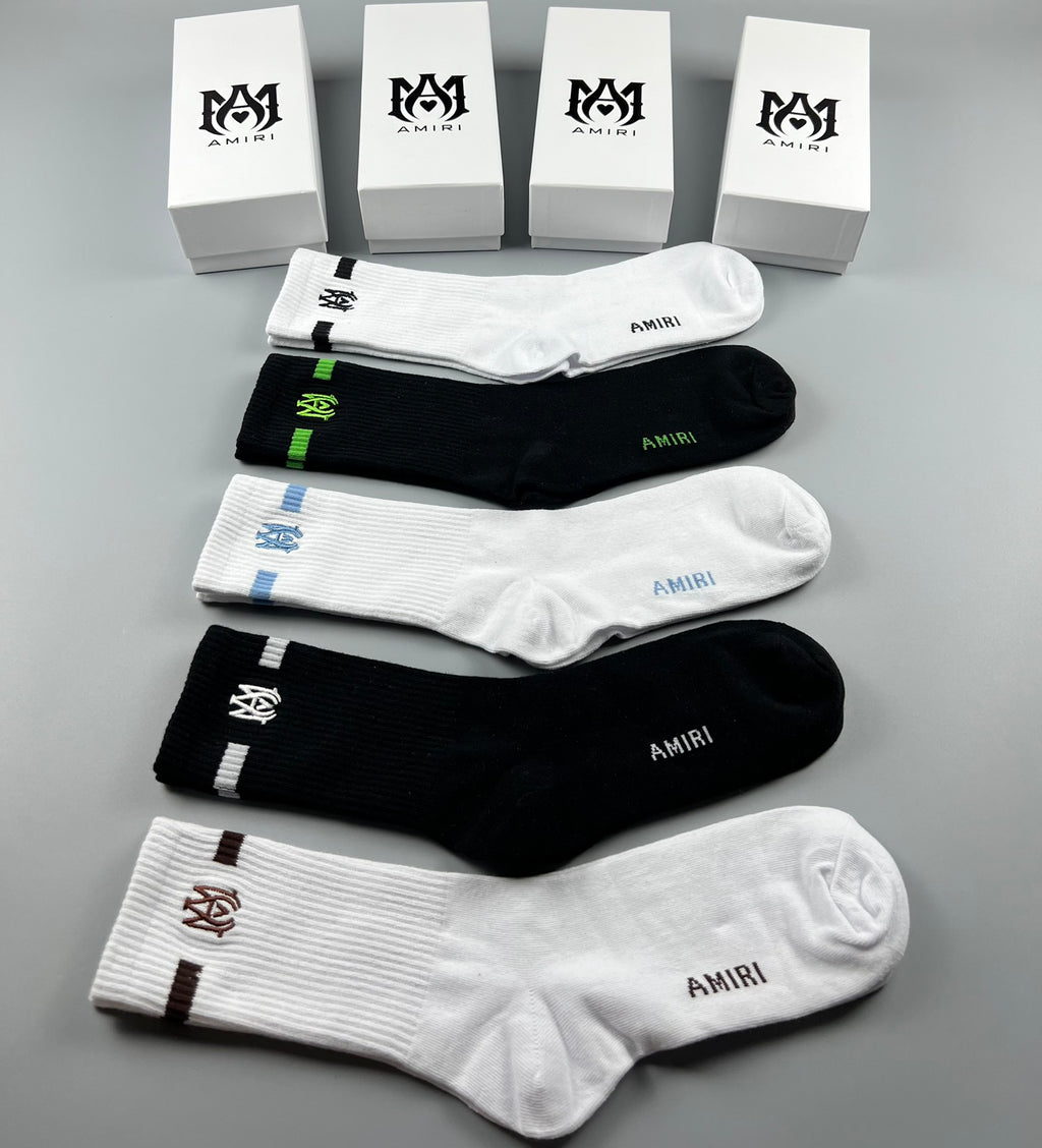 Amiri Cotton Crew Socks - 5-Pair Pack