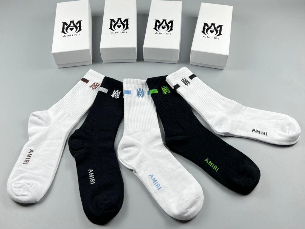 Amiri Cotton Crew Socks - 5-Pair Pack