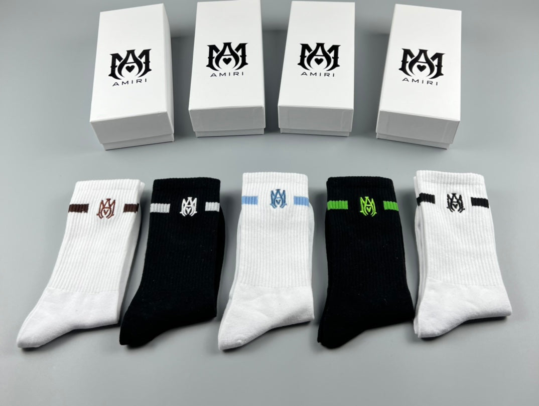 Amiri Cotton Crew Socks - 5-Pair Pack