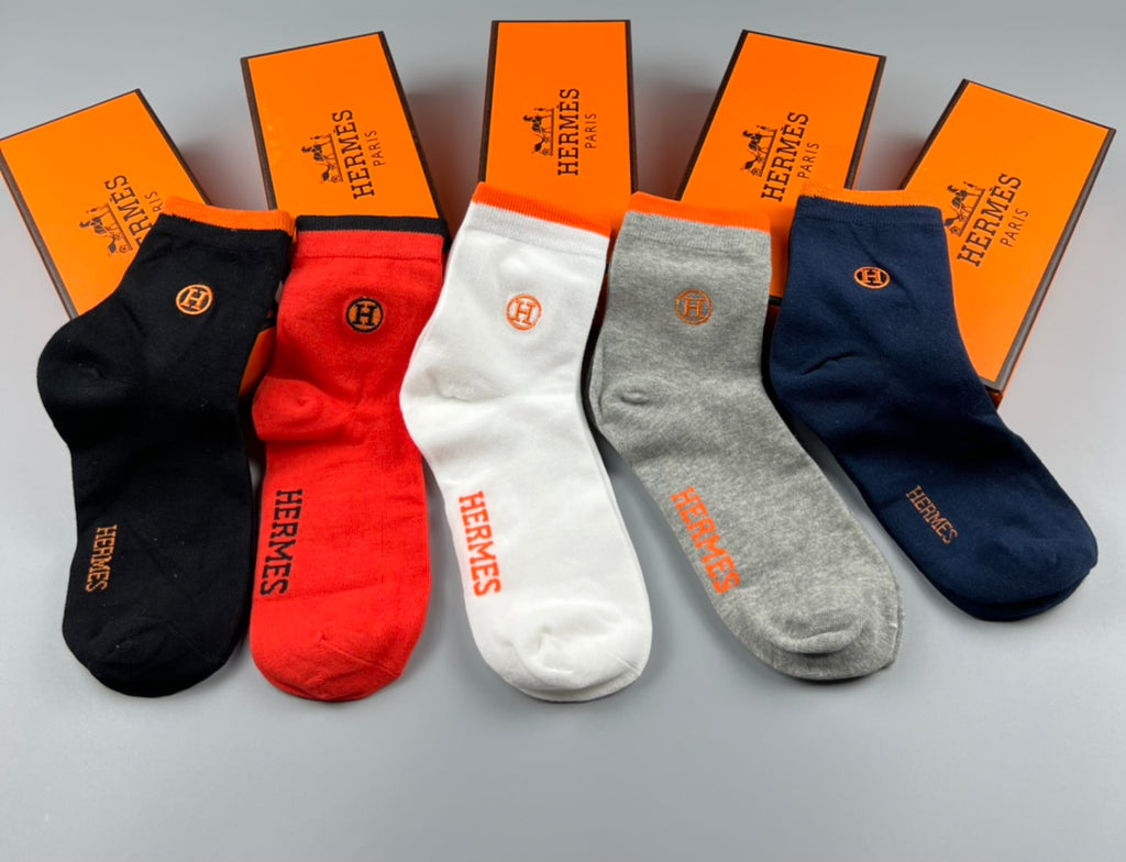 Hermes Cotton Short Socks - 5-Pair Pack