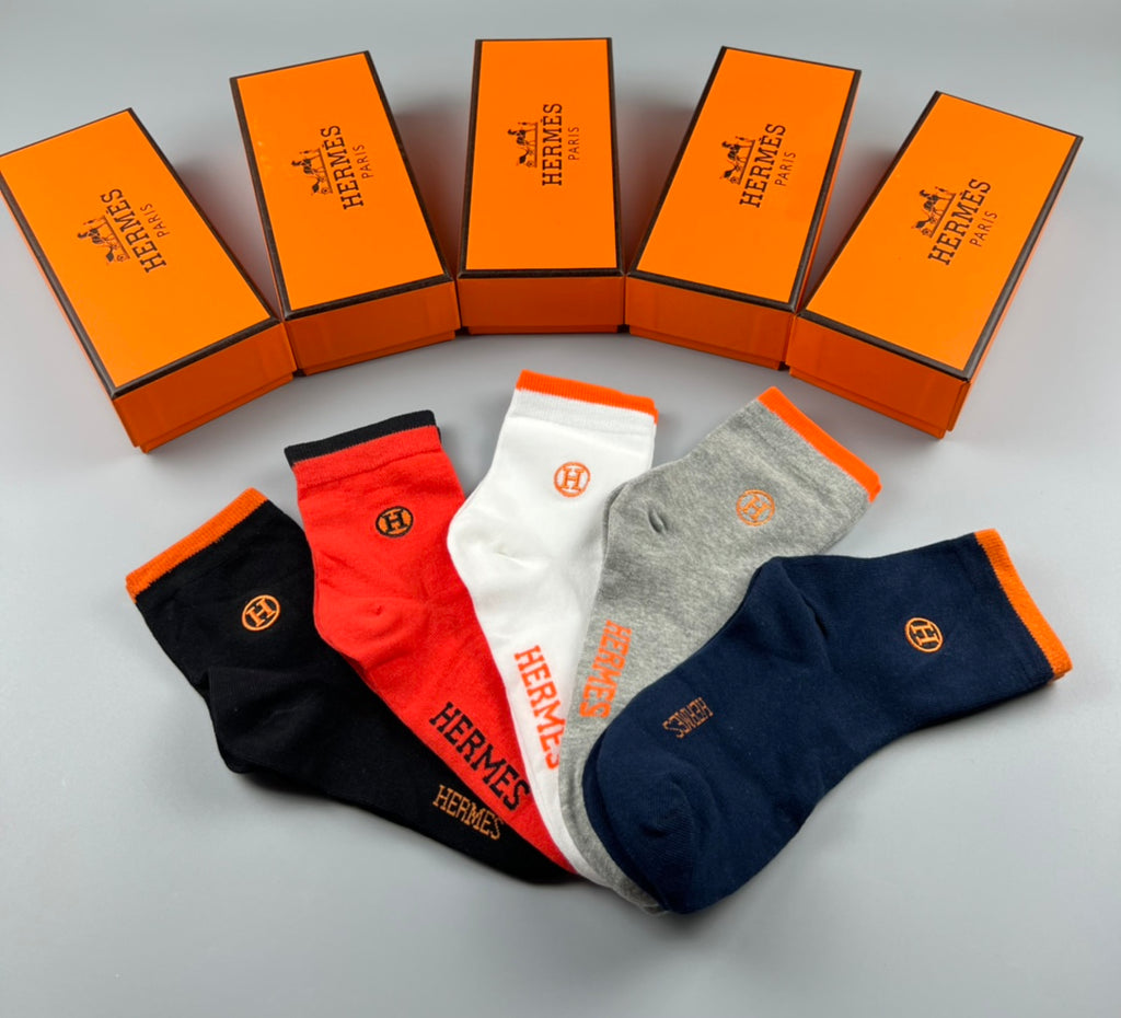 Hermes Colour Mix Crew Socks - 5-Pair Box
