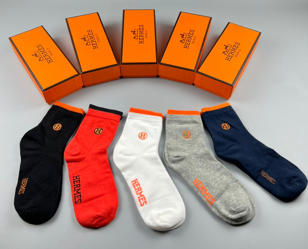 Hermes Colour Mix Crew Socks - 5-Pair Box