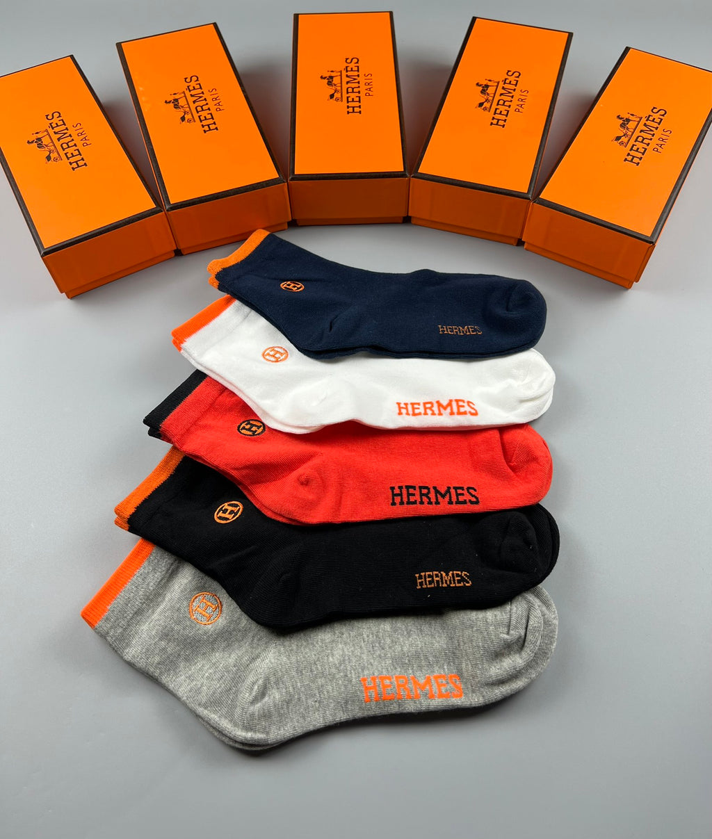 Hermes Cotton Short Socks - 5-Pair Pack