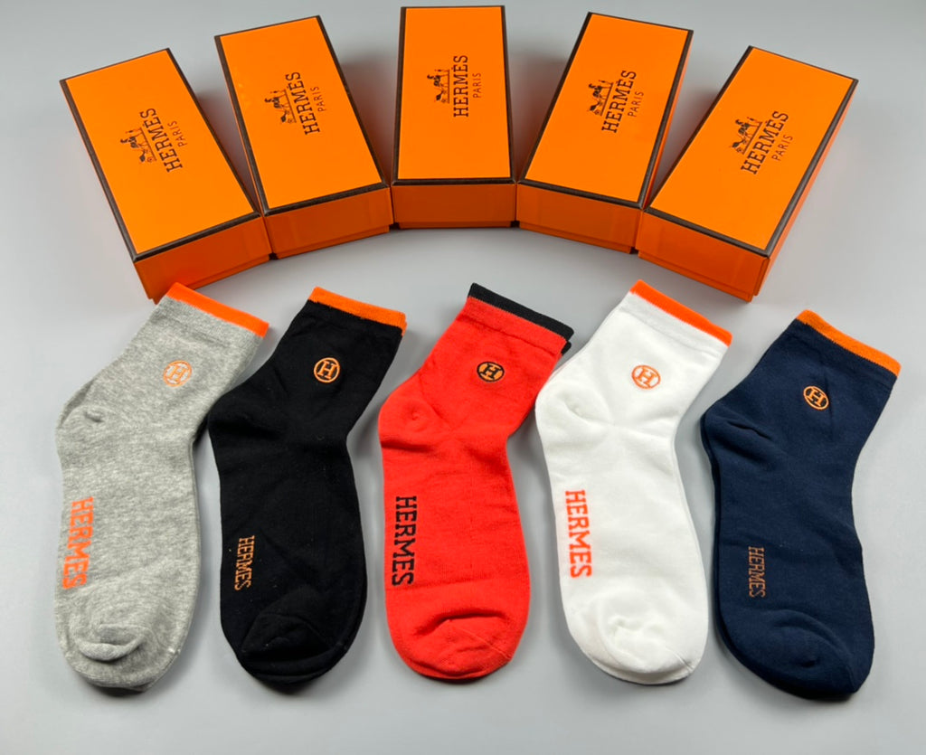 Hermes Cotton Short Socks - 5-Pair Pack