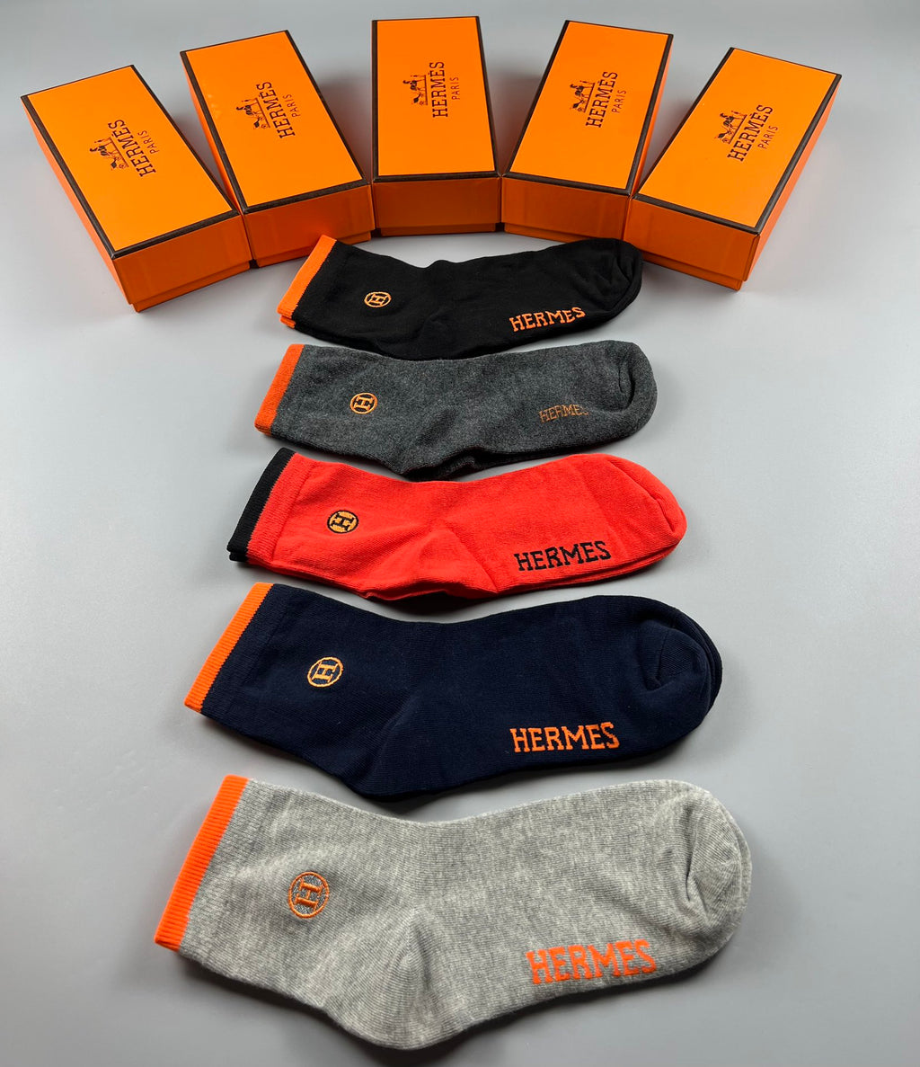 Hermes Cotton Short Socks - 5-Pair Pack