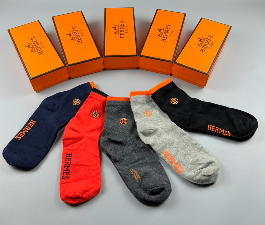 Hermes Cotton Short Socks - 5-Pair Pack