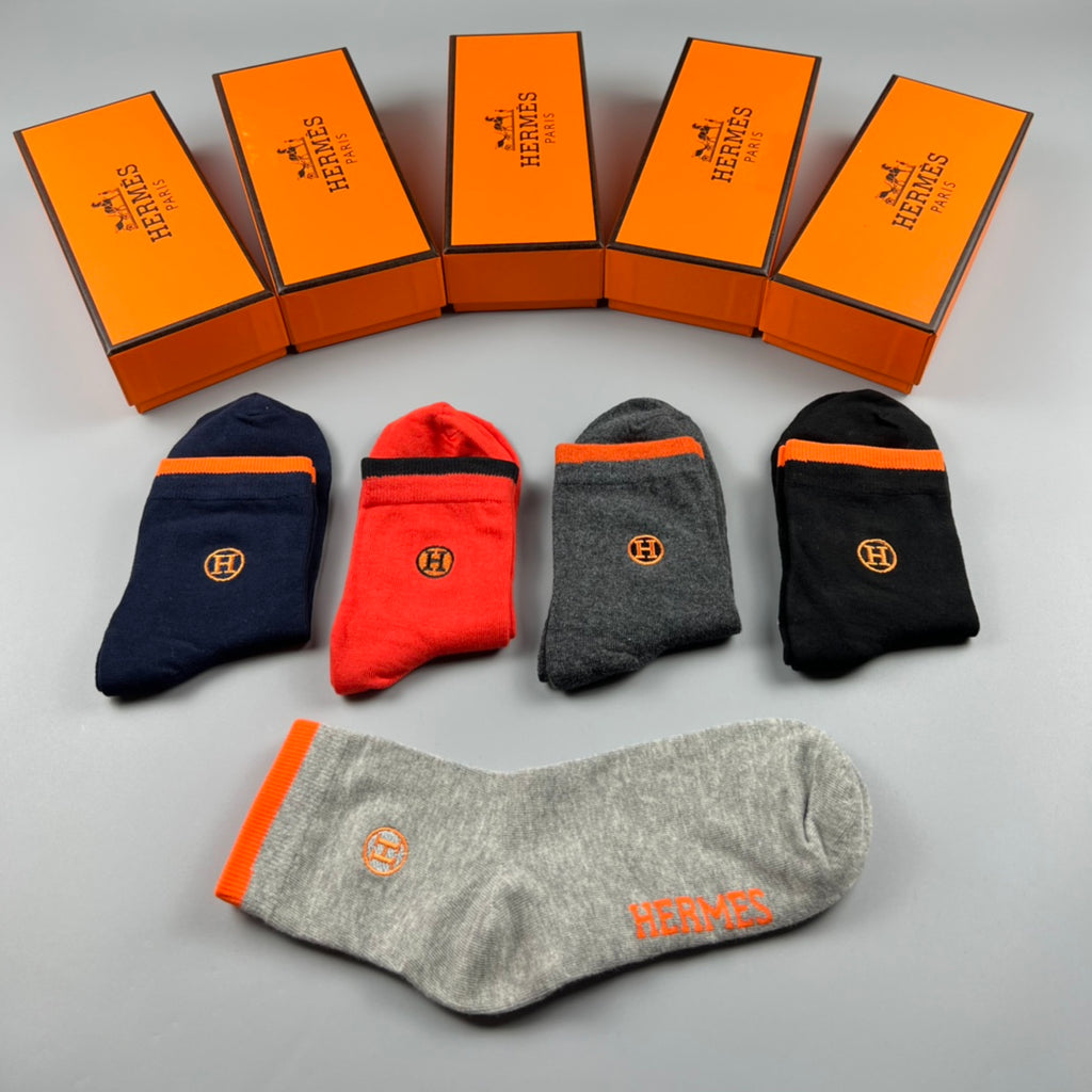 Hermes Cotton Short Socks - 5-Pair Pack