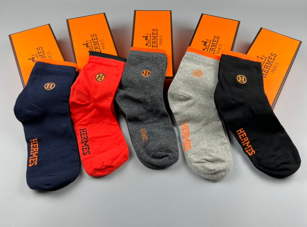 Hermes Cotton Short Socks - 5-Pair Pack