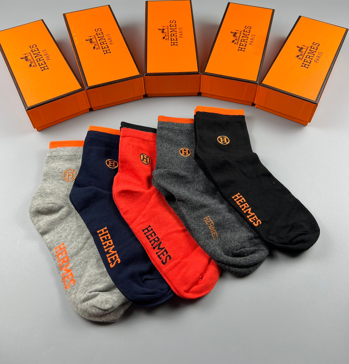Hermes Cotton Short Socks - 5-Pair Pack