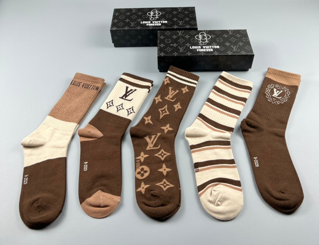 Louis Vuitton Cotton Crew Socks - 5-Pair Pack