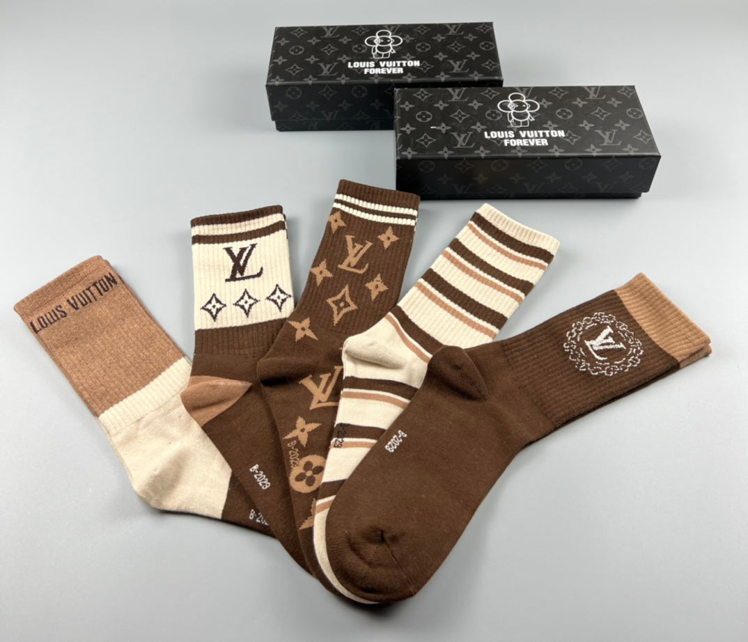 Louis Vuitton Cotton Crew Socks - 5-Pair Pack