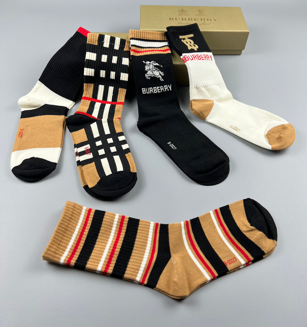 Burberry Cotton Crew Socks - 5-Pair Pack