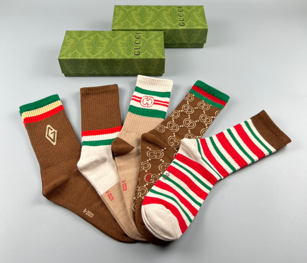 Gucci Cotton Crew Socks - 5-Pair Pack