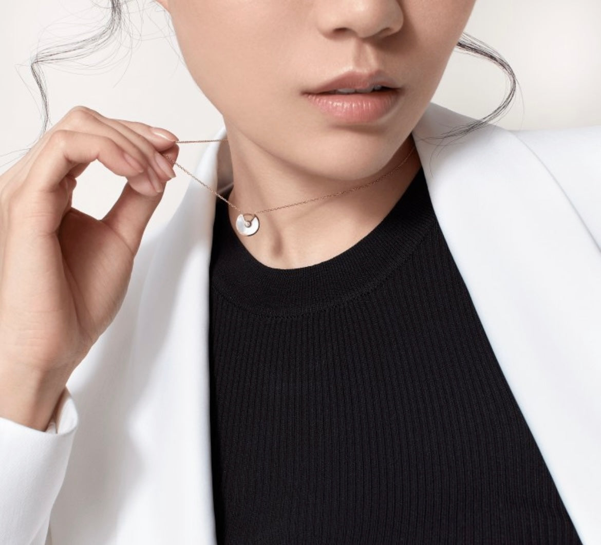 Lock Motif Pendant Necklace in Gold-Tone main product view