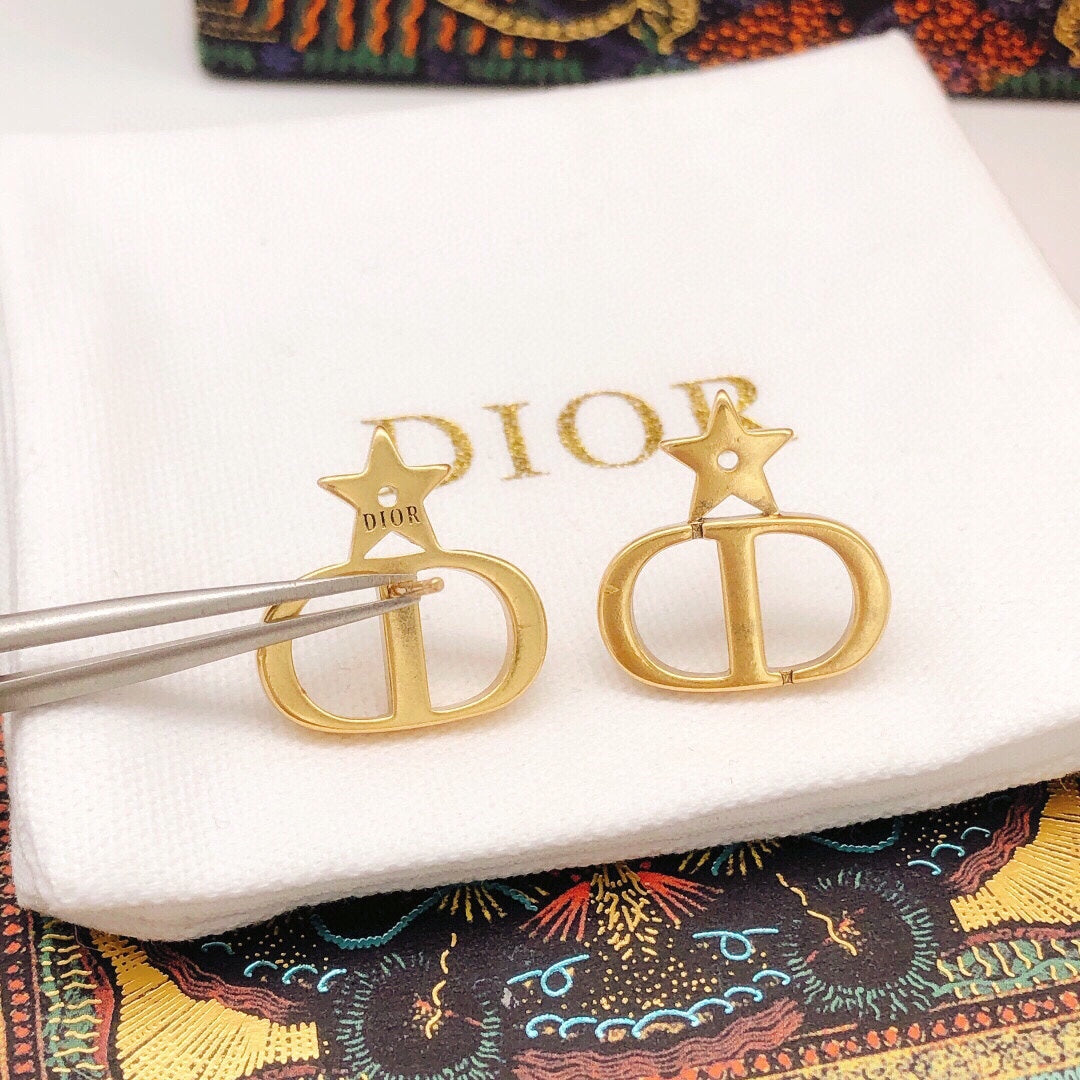 Star Motif Stud Earrings in Silver-Tone main product view