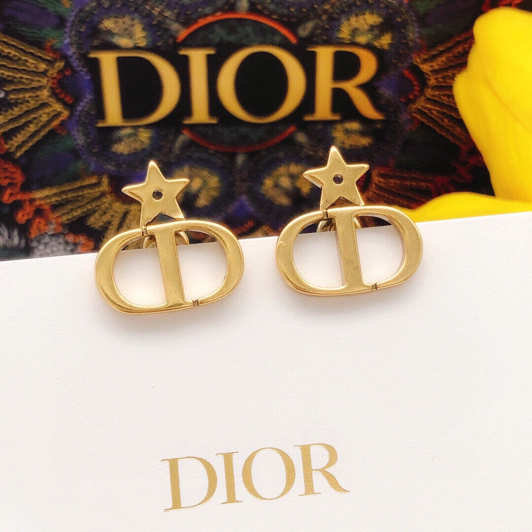 Star Motif Stud Earrings in Silver-Tone main product view