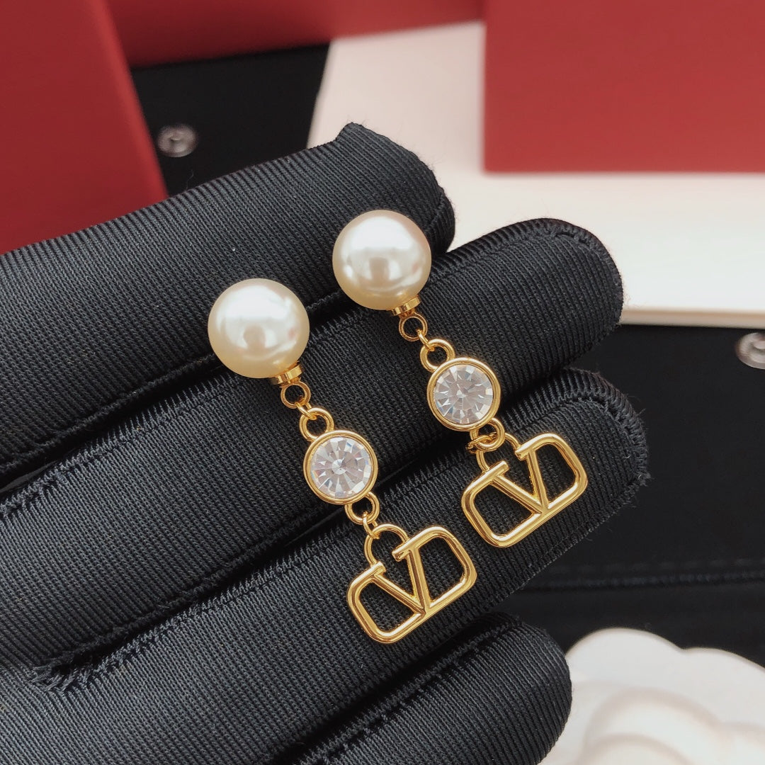 Signature Emblem Stud Earrings in Gold-Tone – Design 19 side detail