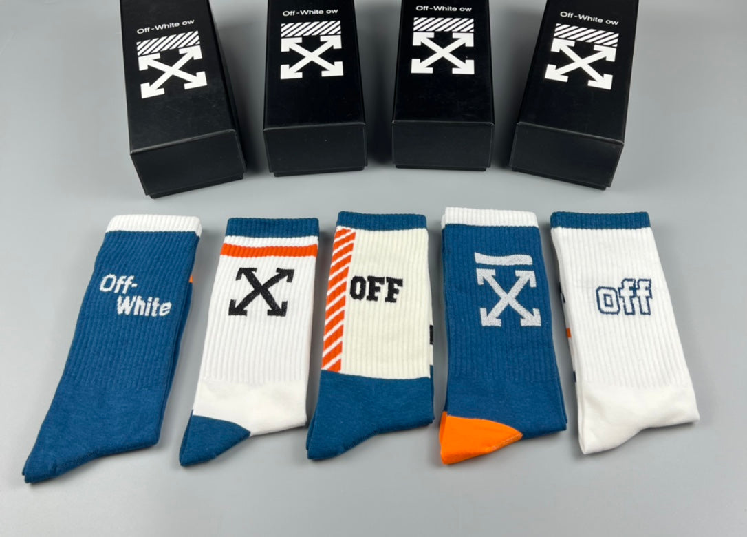Off-White Cotton Crew Socks