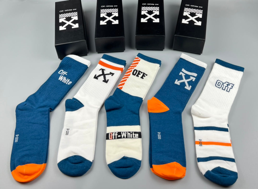 Off-White Cotton Crew Socks