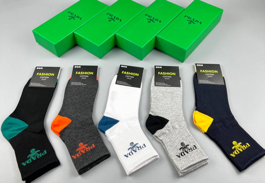 Prada Colourful Heel And Toe Accents Ankle Socks