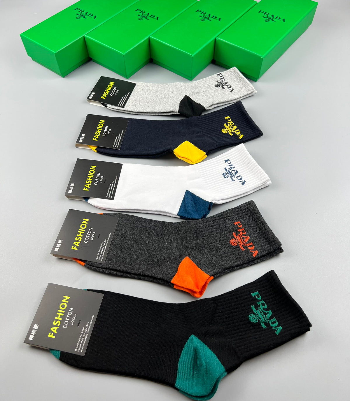 Prada Colourful Heel And Toe Accents Ankle Socks