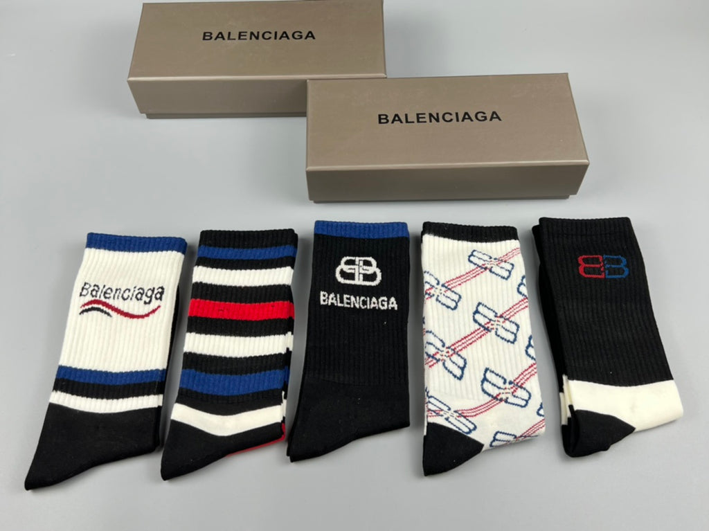 Balenciaga Crew Socks - 5-Pair Pack