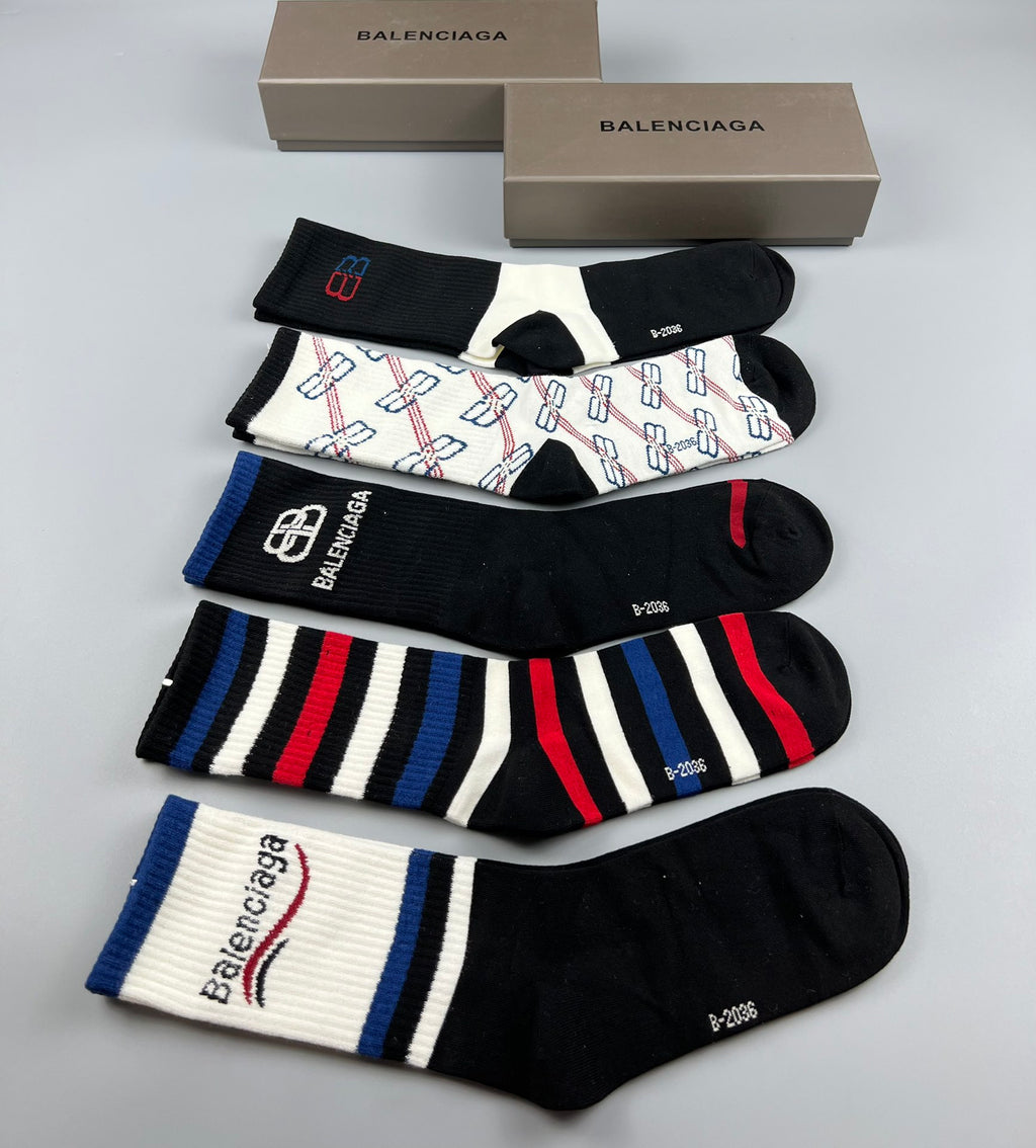 Balenciaga Crew Socks - 5-Pair Pack