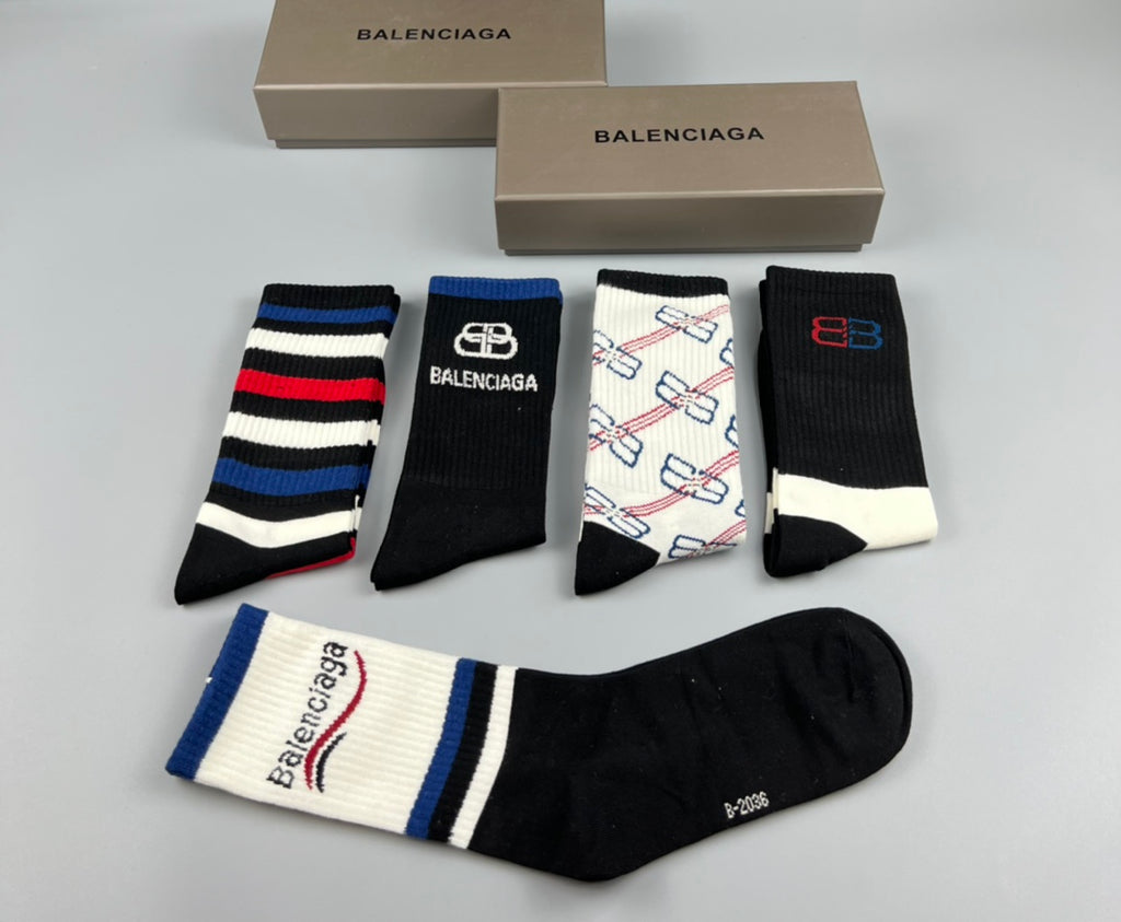 Balenciaga Crew Socks - 5-Pair Pack