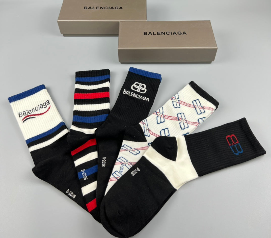 Balenciaga Crew Socks - 5-Pair Pack