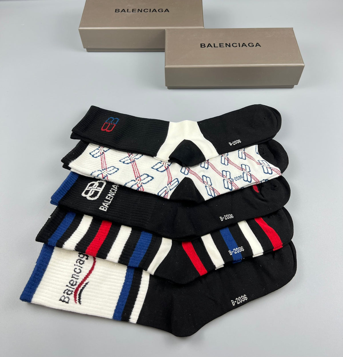Balenciaga Crew Socks - 5-Pair Pack