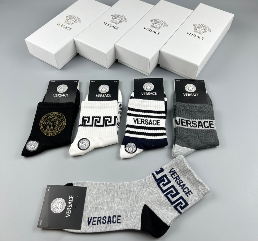 Versace Cotton Crew Socks - 5-Pair Pack