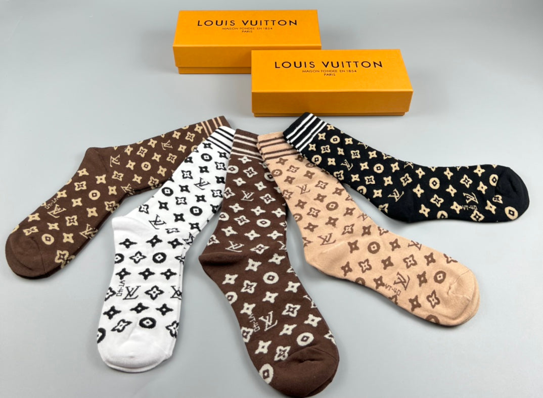 Louis Vuitton Cotton Crew Socks - 5-Pair Pack