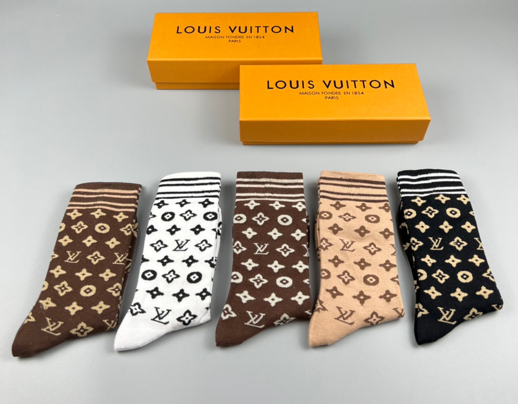 Louis Vuitton Cotton Crew Socks - 5-Pair Pack