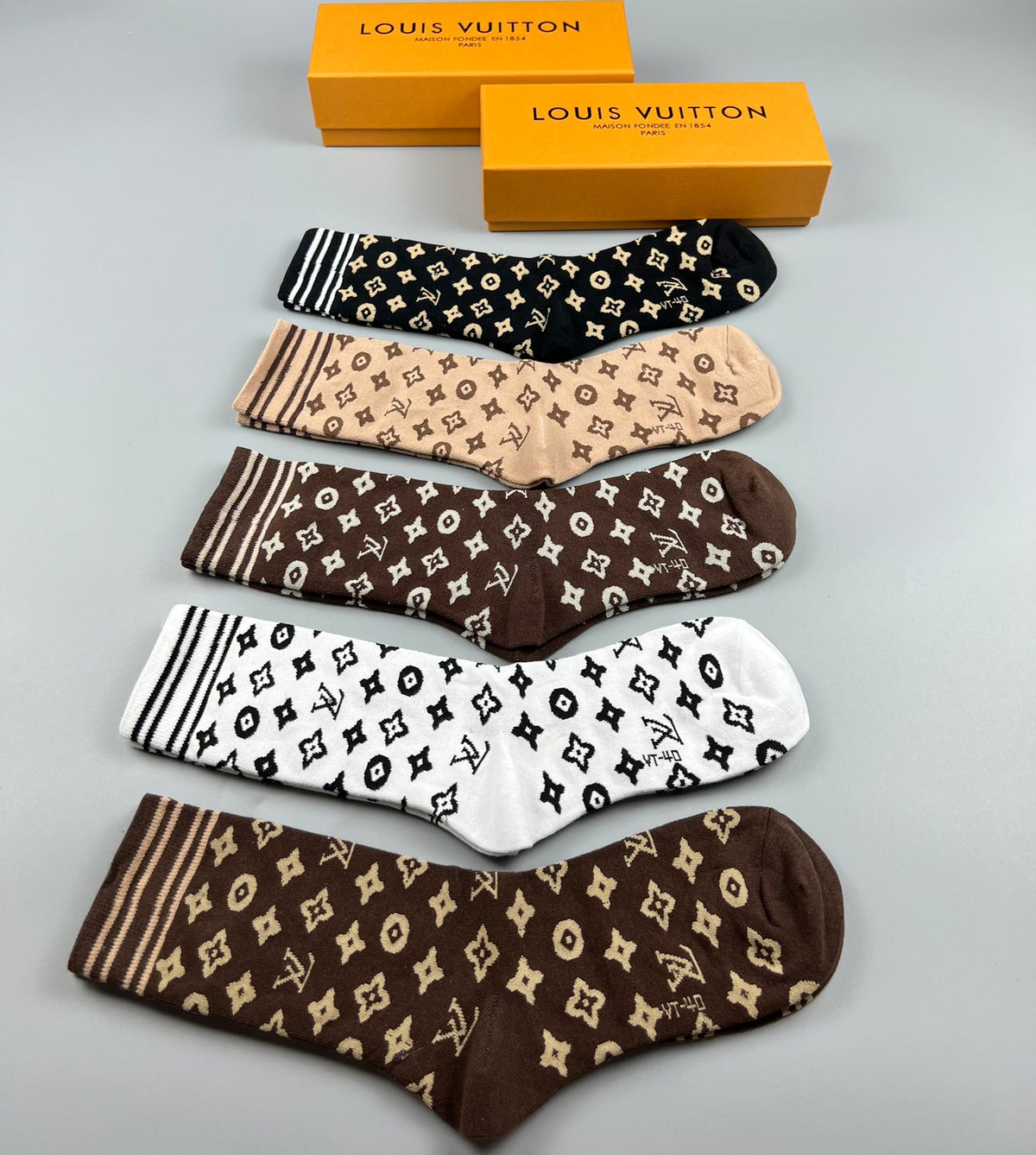 Louis Vuitton Cotton Crew Socks - 5-Pair Pack