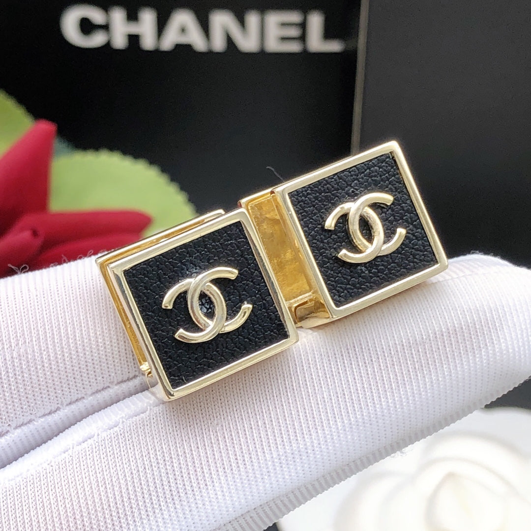 Square Stud Earrings in Gold-Tone – Design 001 main product view