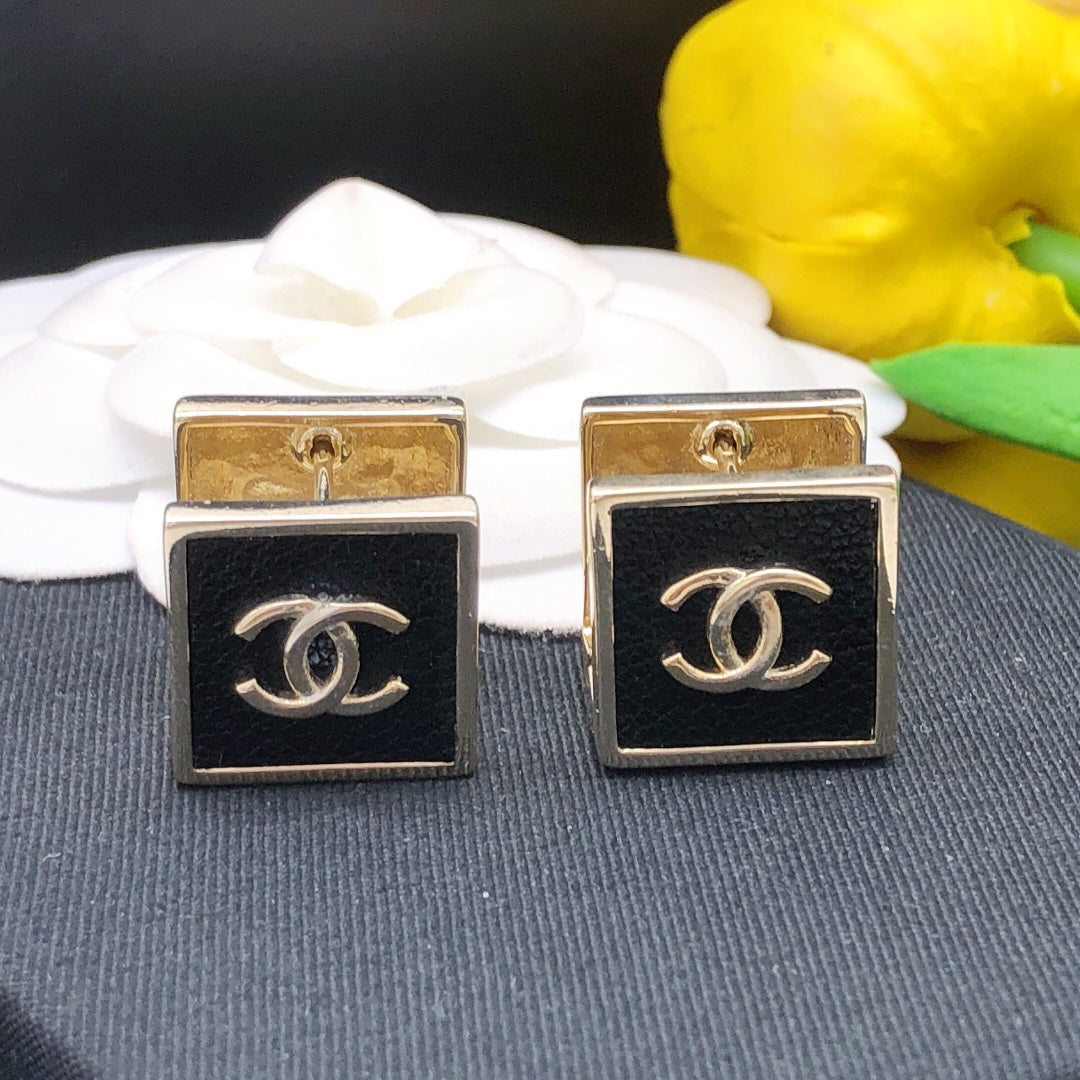 Square Stud Earrings in Gold-Tone – Design 001 main product view