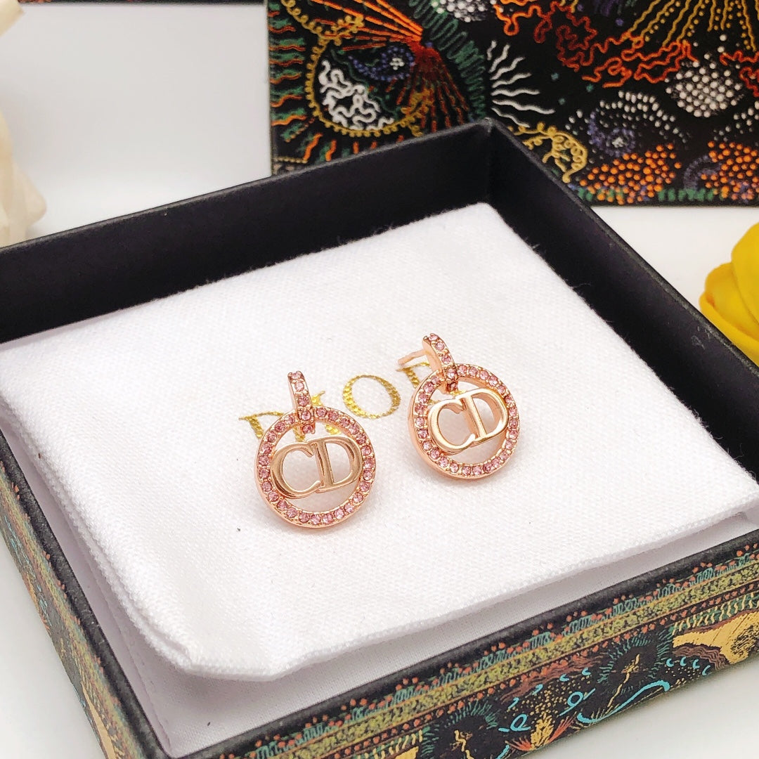 Floral Motif Pendant Necklace in Rose-Gold-Tone with Crystal-Style Accents – Design 003 styled view