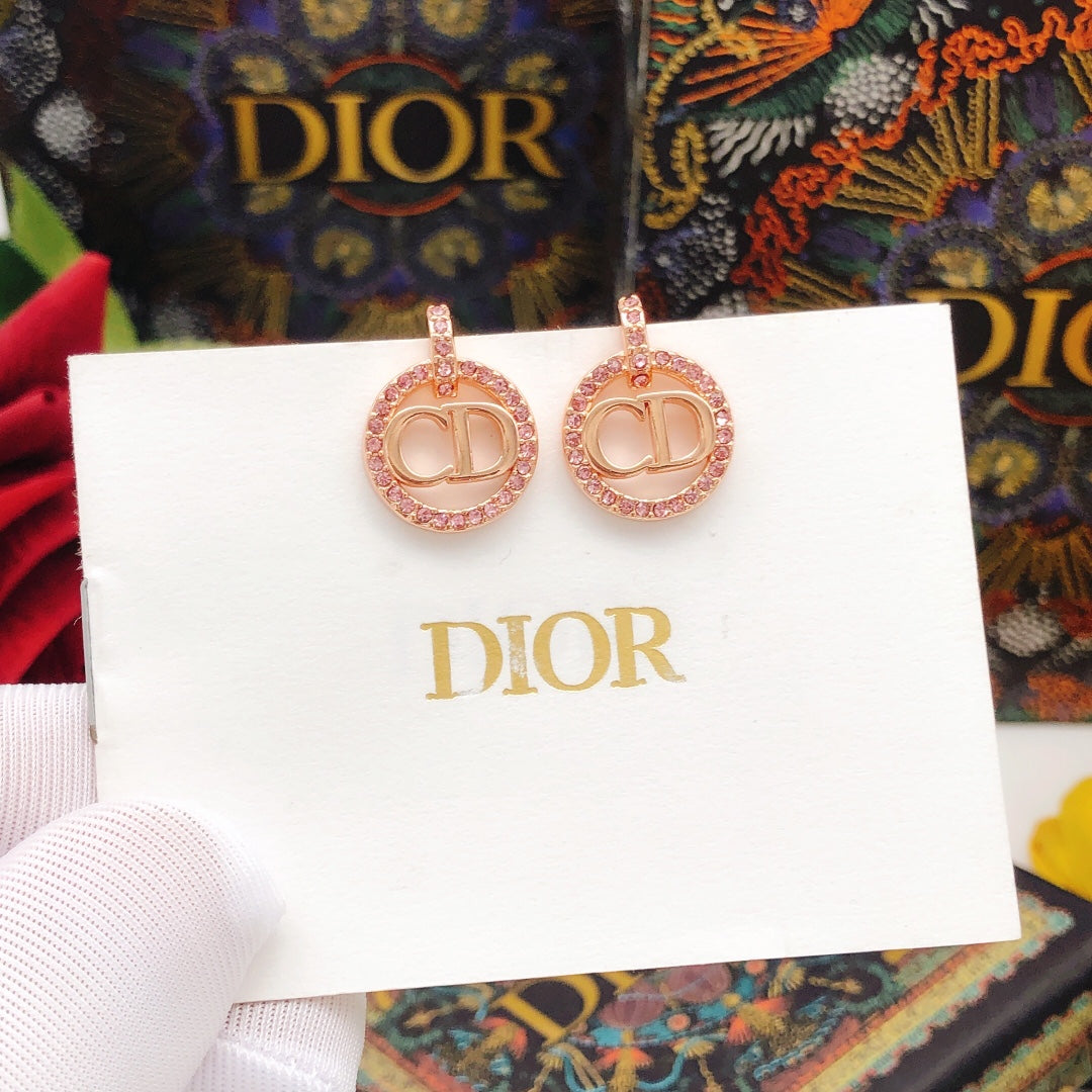 Floral Motif Pendant Necklace in Rose-Gold-Tone with Crystal-Style Accents – Design 002 front view