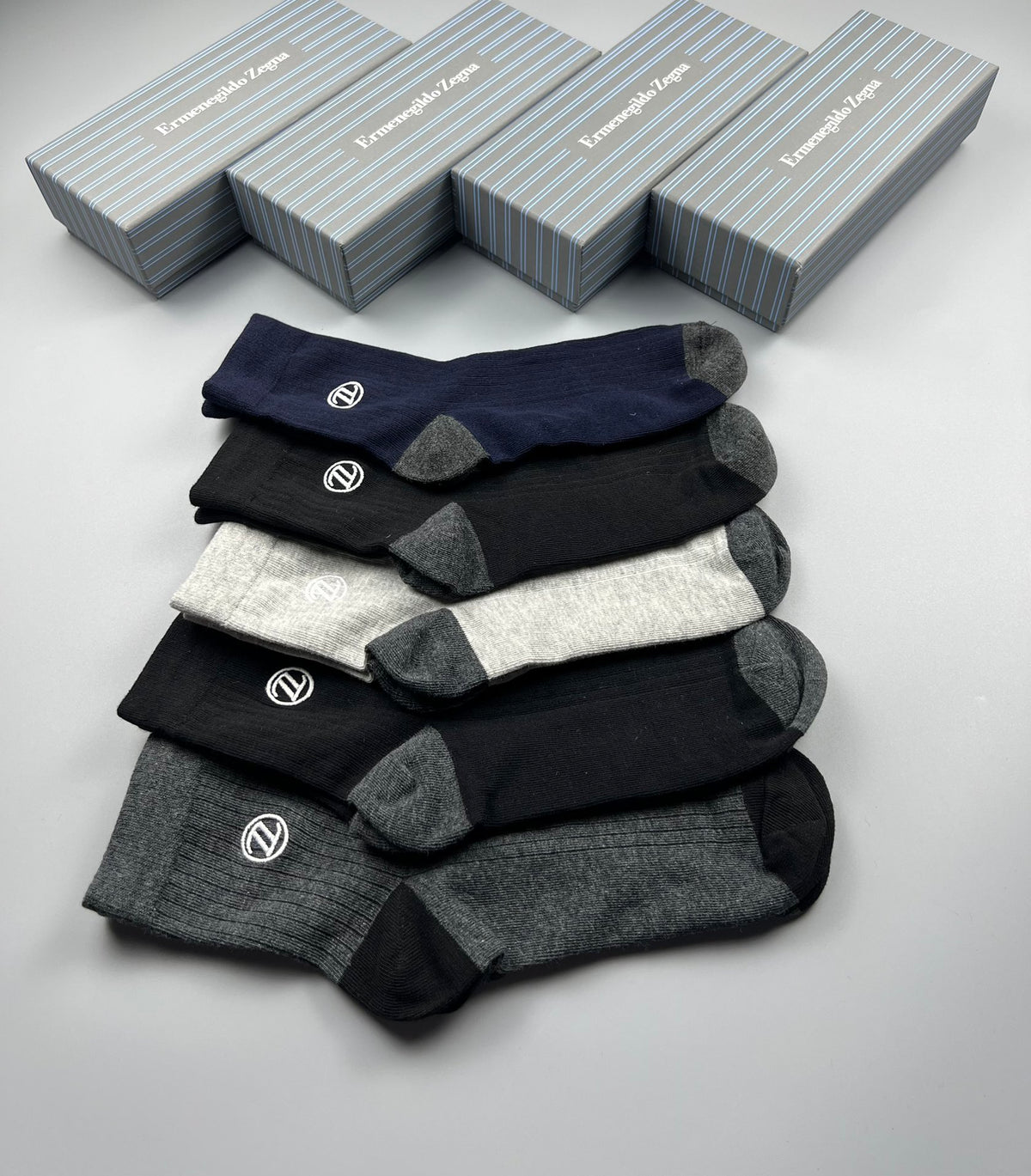 Zegna Cotton Crew Socks - 5-Pair Pack