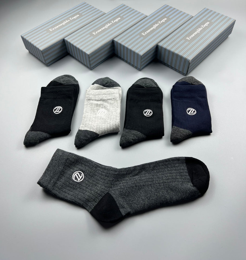Zegna Cotton Crew Socks - 5-Pair Pack