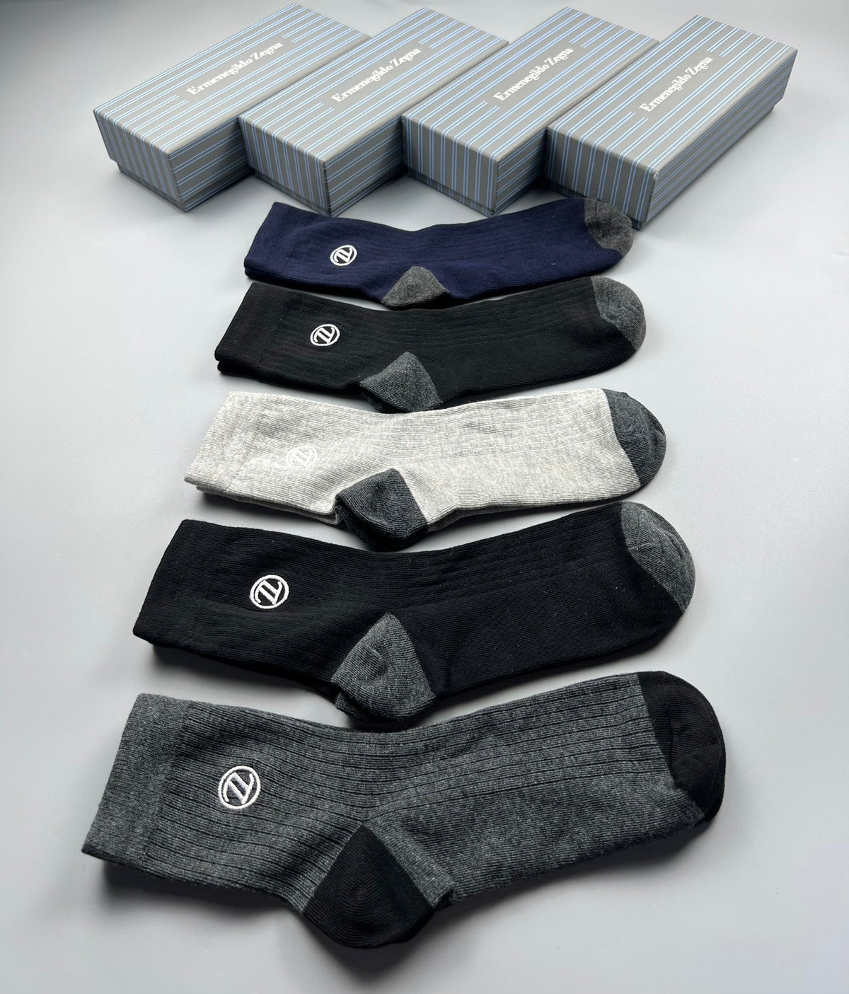Zegna Cotton Crew Socks - 5-Pair Pack