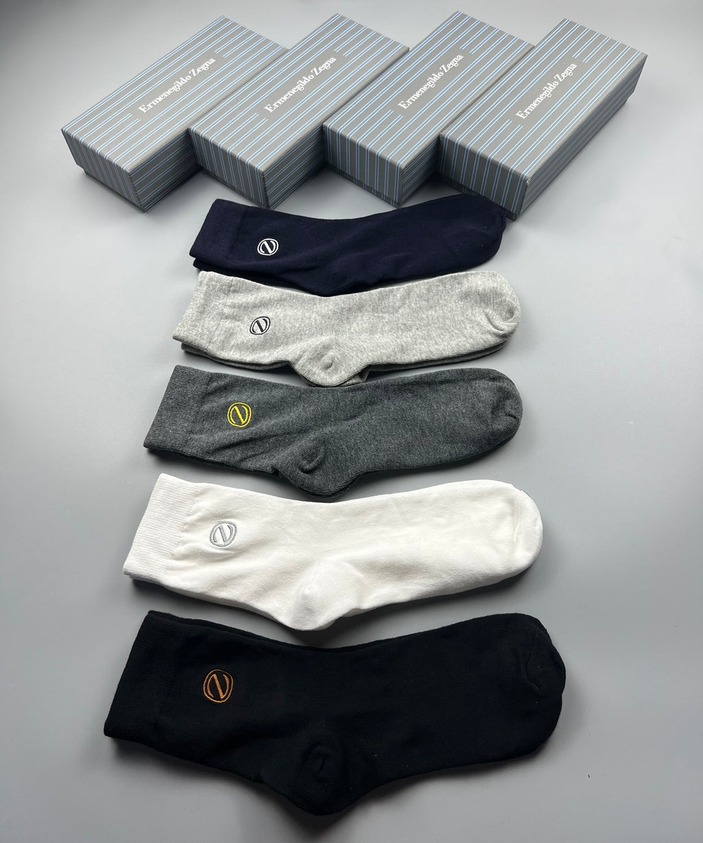Zegna Cotton Crew Socks - 5-Pair Pack