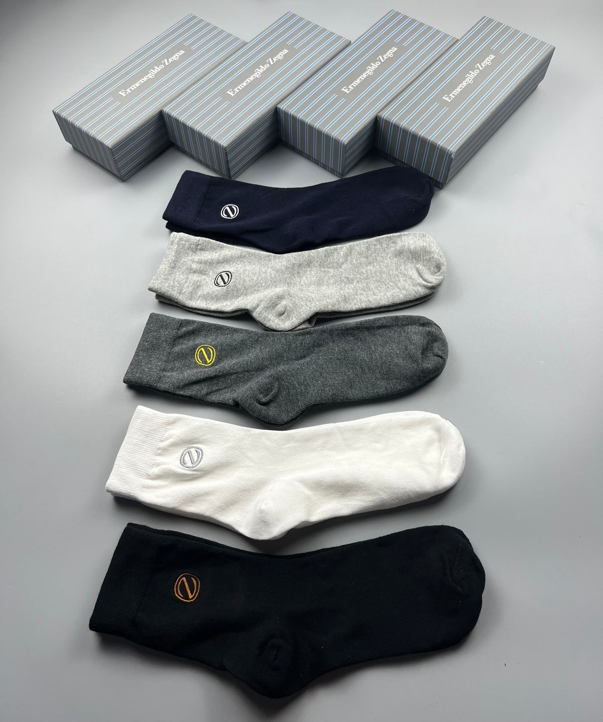 Zegna Cotton Crew Socks - 5-Pair Pack