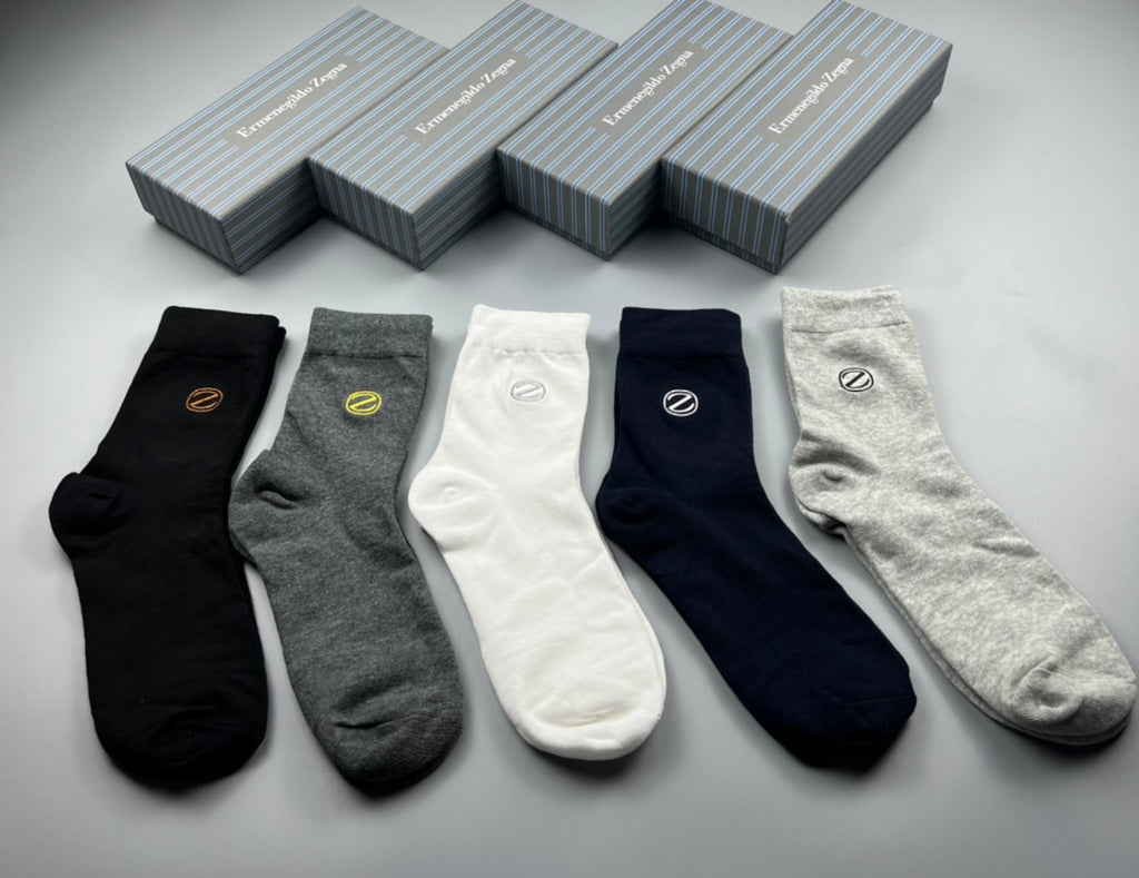 Zegna Cotton Crew Socks - 5-Pair Pack