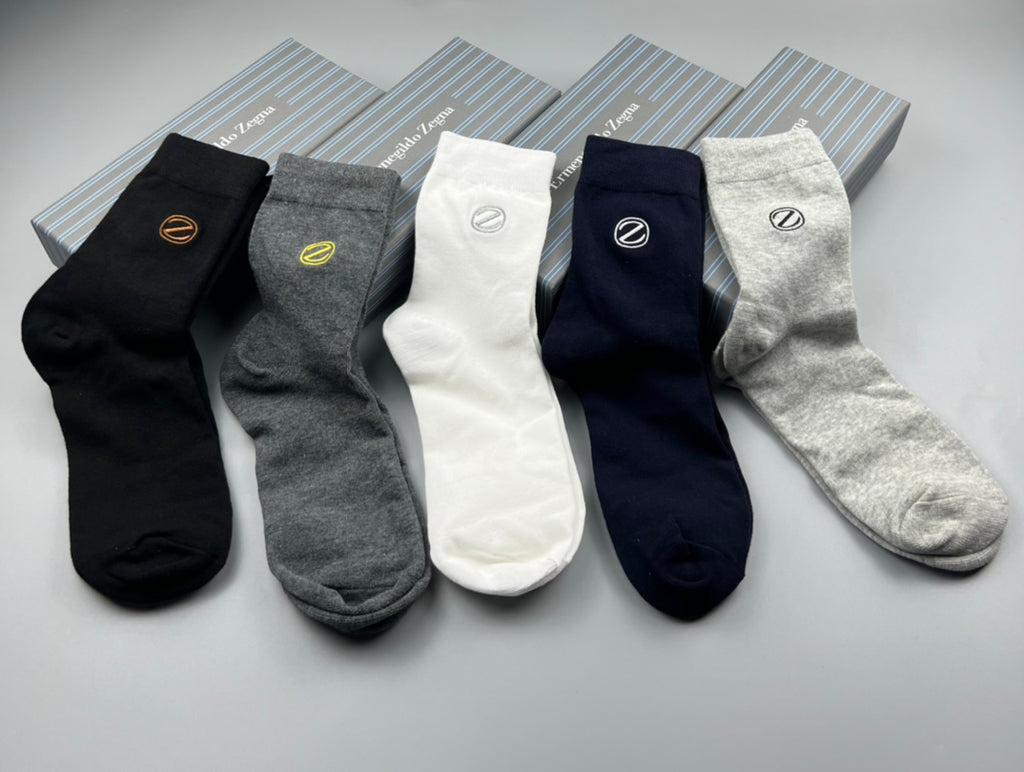 Zegna Cotton Crew Socks - 5-Pair Pack