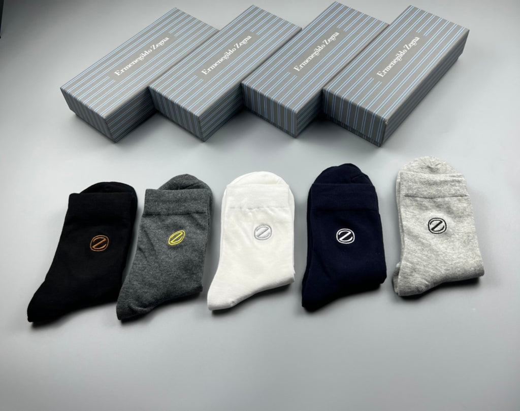 Zegna Cotton Crew Socks - 5-Pair Pack