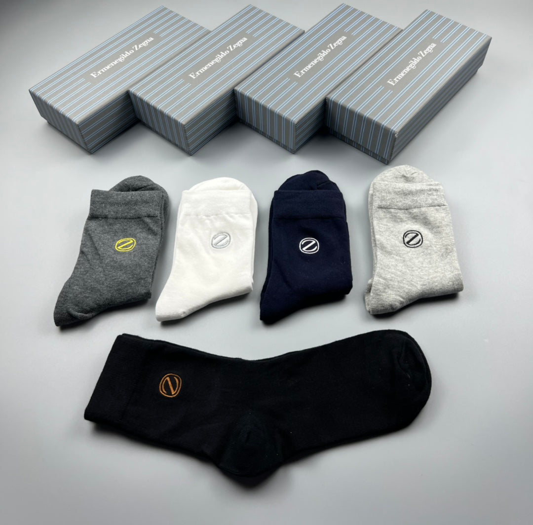 Zegna Cotton Crew Socks - 5-Pair Pack